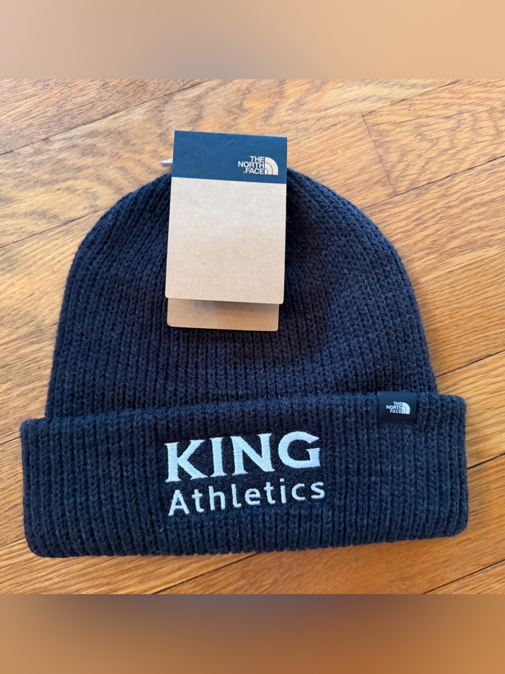 The North Face Black Knit Beanie with KING Athletics Unisex